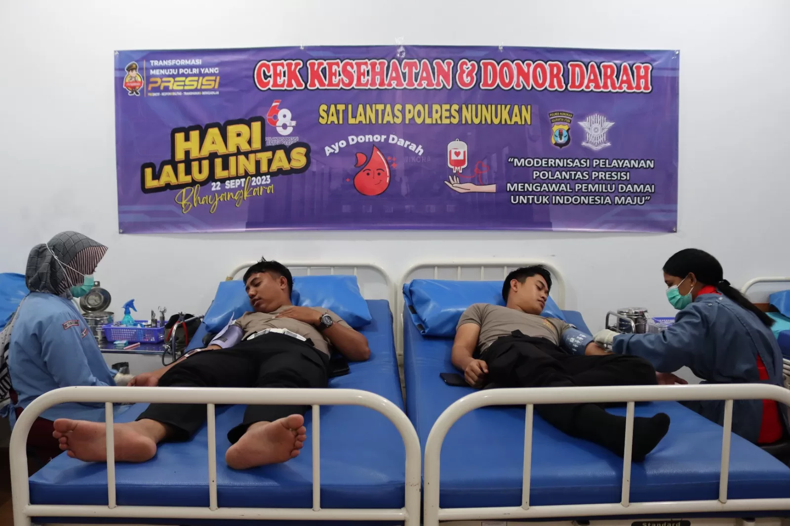 Peringati HUT Lantas ke-68, Polres Nunukan Gelar Donor Darah